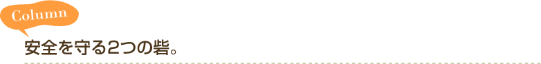 Column 安全を守る2つの砦。