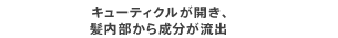 キューティクルが開き、髪内部から成分が流出