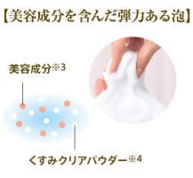 【美容成分を含んだ弾力ある泡】 美容成分※3 くすみクリアパウダー※4