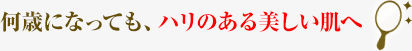 何歳になっても、ハリのある美しい肌へ