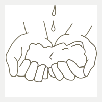 途中水分を加えながらさらに泡立てるイメージ図