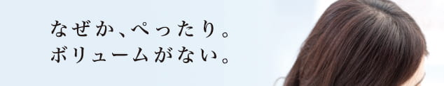 なぜか、ぺったり。ボリュームがない。