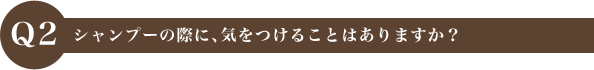 Q2 シャンプーの際に、気をつけることはありますか？