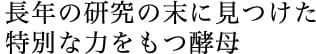 長年の研究の末に見つけた特別な力をもつ酵母