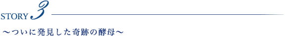 Story3 ～ついに発見した奇跡の酵母～