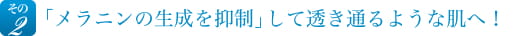 「メラニンの生成を抑制」して透き通るような肌へ！