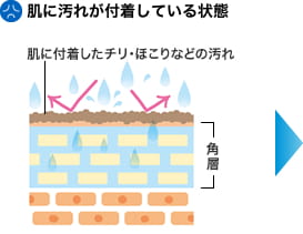 肌に汚れが付着している状態