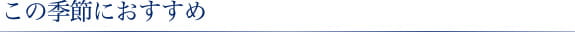 この季節におすすめ