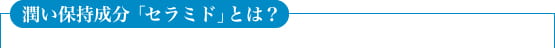 潤い保持成分「セラミド」とは？