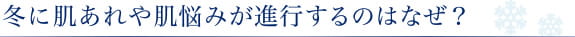 冬に肌あれや肌悩みが進行するのはなぜ？