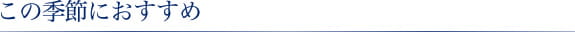 この季節におすすめ