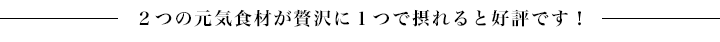 ２つの元気食材が贅沢に１つで摂れると好評です！