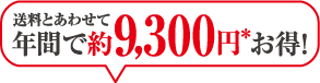 送料とあわせて年間で約9,300円＊お得！