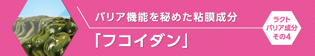 バリア機能を秘めた粘膜成分「フコイダン」ラクトバリア成分その4