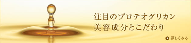 注目のプロテオグリカン 美容成分とこだわり　詳しくみる
