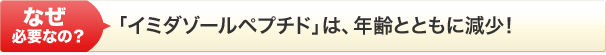 なぜ必要なの？「イミダゾールペプチド」は、年齢とともに減少! 