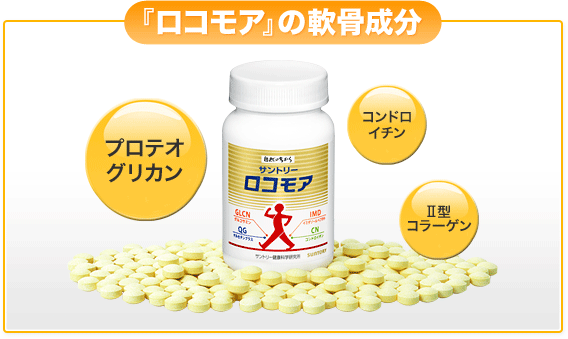 『ロコモア』の軟骨成分 プロテオグリカン コンドロイチン Ⅱ型コラーゲン