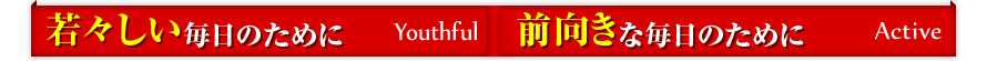 若々しい毎日のために Youthful　前向きな毎日のために Active
