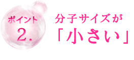 ポイント2.分子サイズが「小さい」