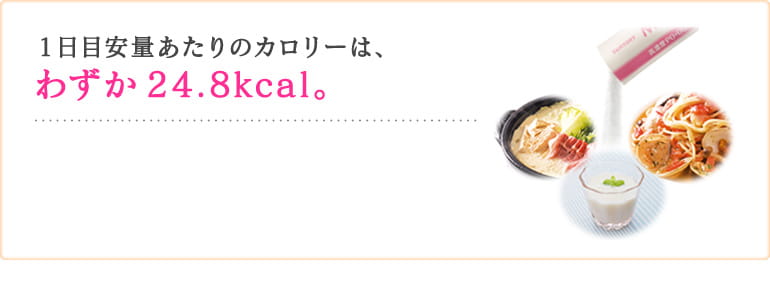 １日目安量あたりのカロリーは、わずか24.8kcal。