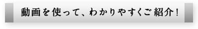動画を使って、わかりやすくご紹介！