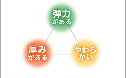 弾力がある厚みがあるやわらかい