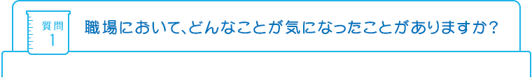質問１：職場において、どんなことが気になったことがありますか?