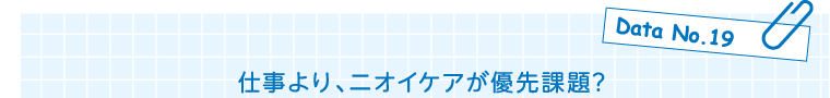 Data No.19 仕事より、ニオイケアが優先課題?