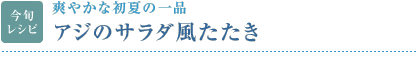 今旬レシピ：爽やかな初夏の一品　アジのサラダ風たたき