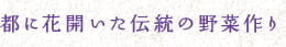 都に花開いた伝統の野菜作り