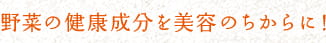 野菜の健康成分を美容のちからに!