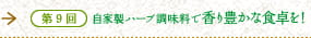 第9回　自家製ハーブ調味料で香り豊かな食卓を！