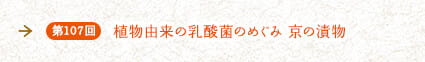第107回 植物由来の乳酸菌のめぐみ 京の漬物