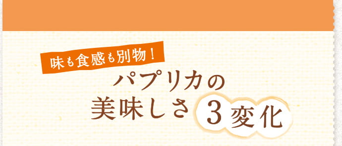 味も食感も別物！パプリカの美味しさ3変化