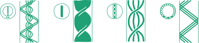 ねじれ文様（ヴェトロ・ア・レトルティ）4種類のイラスト