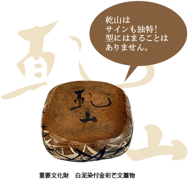 乾山はサインも独特！型にはまることはありません。