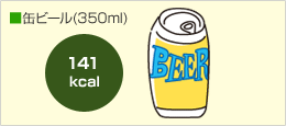 缶ビール(350ml) 141キロカロリー