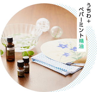 うちわ＋ペパーミント精油
