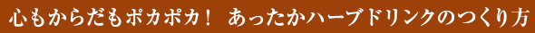 心もからだもポカポカ！ あったかハーブドリンクのつくり方