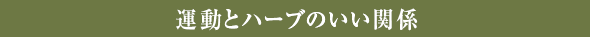 運動とハーブのいい関係