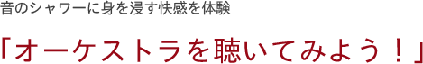 音のシャワーに身を浸す快感を体験　「オーケストラを聴いてみよう！」