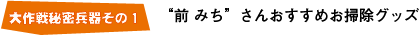 大作戦秘密兵器その１ “前 みち”さんおすすめのお掃除グッズ