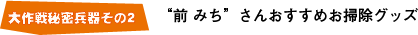 大作戦秘密兵器その2 “前 みち”さんおすすめのお掃除グッズ