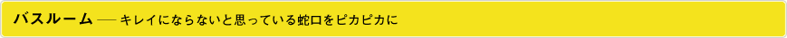 バスルーム―キレイにならないと思っている蛇口をピカピカに