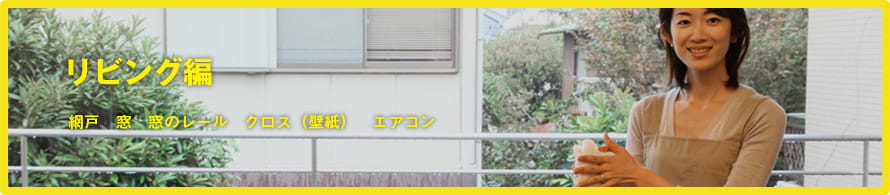 リビング編 窓　網戸　窓のレール　クロス（壁紙）　エアコン