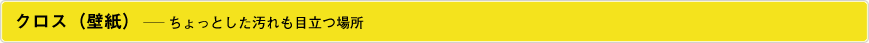 クロス（壁紙）―ちょっとした汚れも目立つ場所