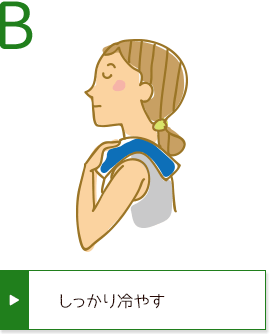 B しっかり冷やす