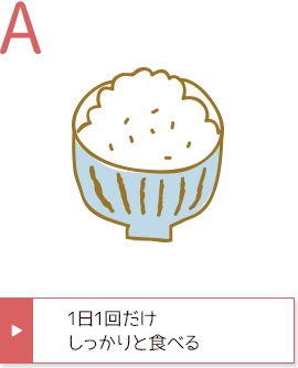 A 1日1回だけしっかりと食べる