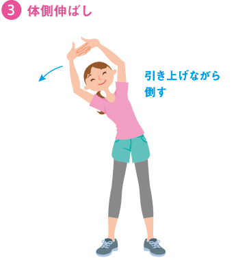 （3）体側伸ばし