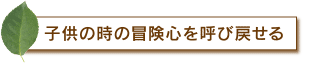 子供の時の冒険心を呼び戻せる